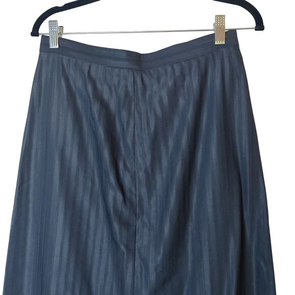 Ewanika Toronto Canada Gray Striped Lagenlook A-Line Midi Skirt Small Minimalist - Picture 3 of 11